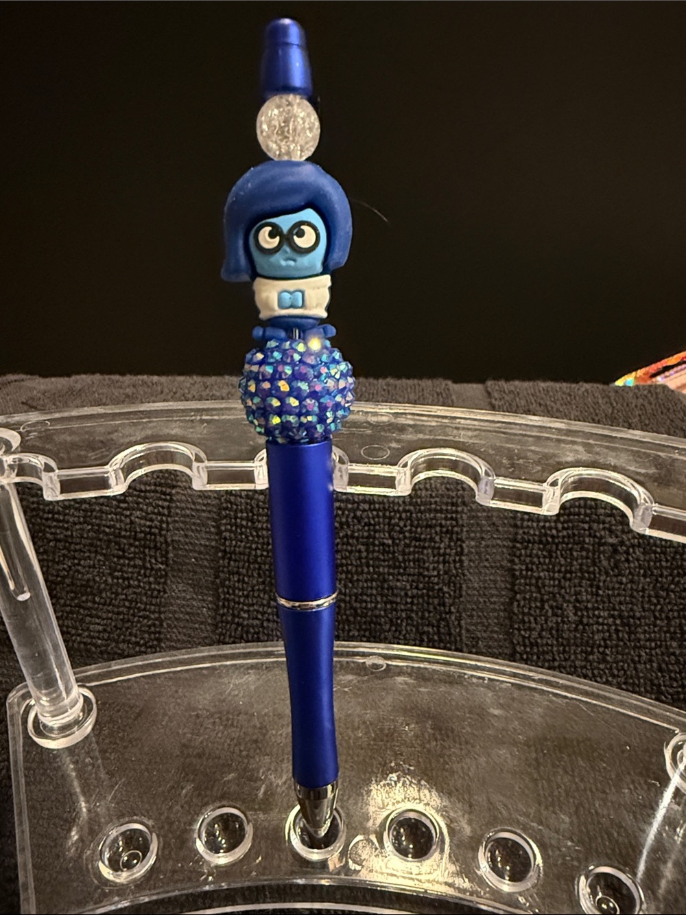 Blue Decorative Ballpoint Pen with Character Top